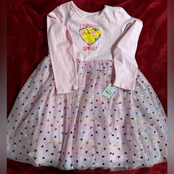 Pokemon Other - Girls' Pokemon 'I Choose You' Pikachu Tulle Tutu Dress
- Pink